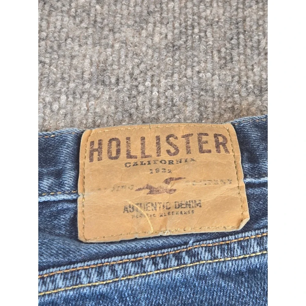 Hollister Skinny Jeans Mens 33x32 Dark Wash Button Fly Authentic Denim Blue